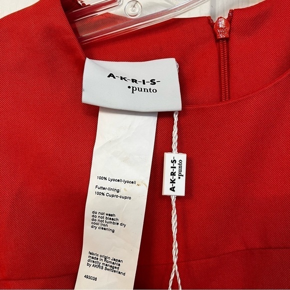 NEW AKRIS PUNTO Long Sleeve Cold Shoulder Dress in Orange Size 2 - Picture 8 of 10